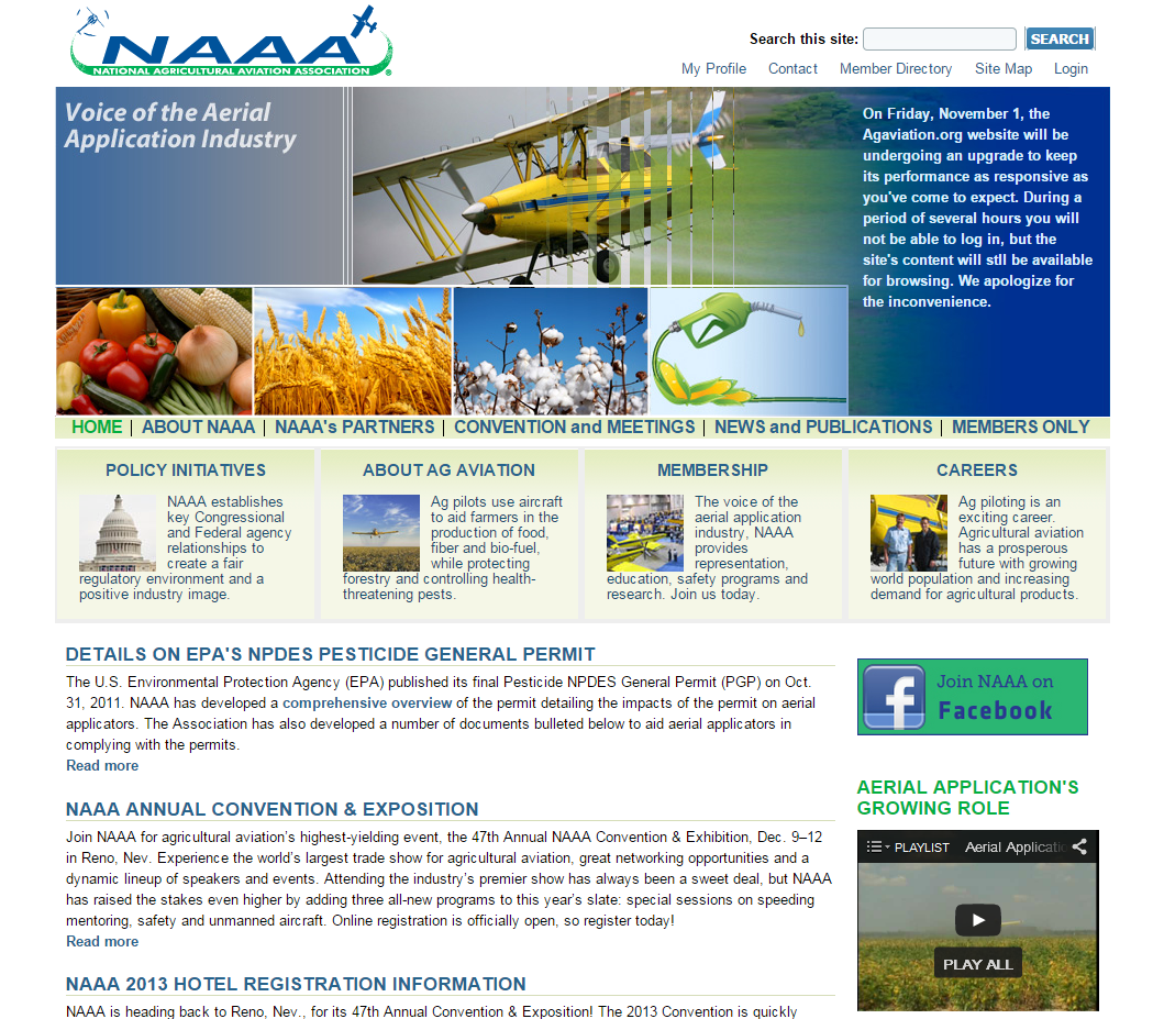 National Agricultural Aviation Association home page